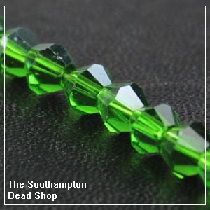 Chinese 6mm Bicone Crystals - Emerald